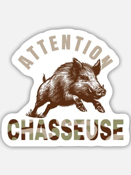 Jagdgeschenk Aufmerksamkeitsjäger - Sticker Größe M (15 x 15 cm) - Mattweiß