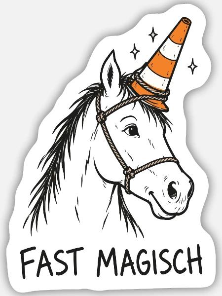 fast magisch - Sticker Größe M (15 x 15 cm) - Mattweiß
