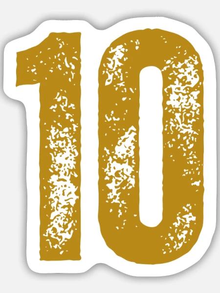 10 - Sticker Größe M (15 x 15 cm) - Mattweiß