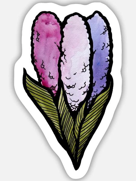 Pastell-Baumwollblumen-Trio - Sticker Größe M (15 x 15 cm) - Mattweiß