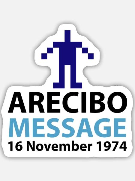 Pixel Avatar Nachricht Logo Arecibo - Sticker Größe M (15 x 15 cm) - Mattweiß