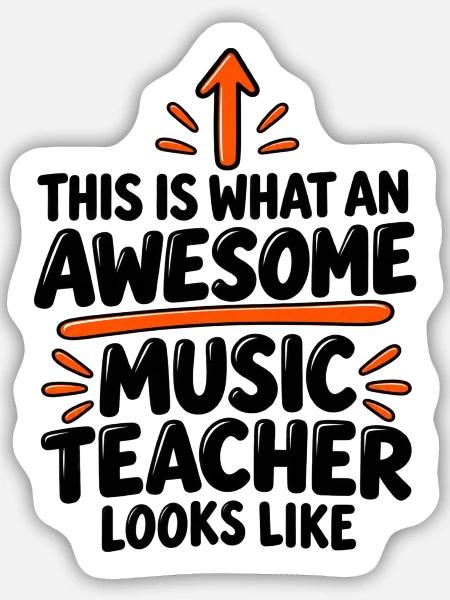 Musiklehrer-Wertschätzungsgeschenk - Sticker Größe M (15 x 15 cm) - Mattweiß
