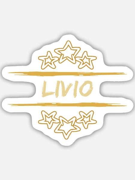 Geburtsname Livio - Sticker Größe M (15 x 15 cm) - Mattweiß