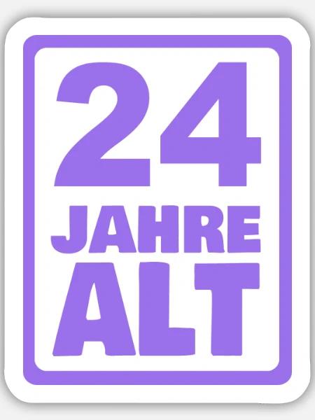 Alt 24 - Sticker Größe M (15 x 15 cm) - Mattweiß