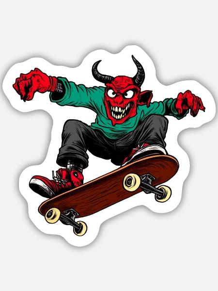 Teufel Freestyler - Sticker Größe M (15 x 15 cm) - Mattweiß