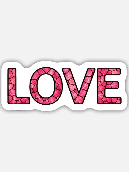 LOVE-Pink-30cm - Sticker Größe M (15 x 15 cm) - Mattweiß