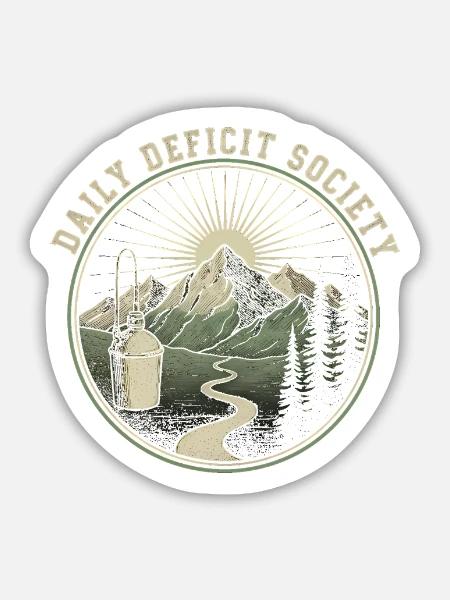 Bergpfad im Morgenlicht - Sticker Größe M (15 x 15 cm) - Mattweiß