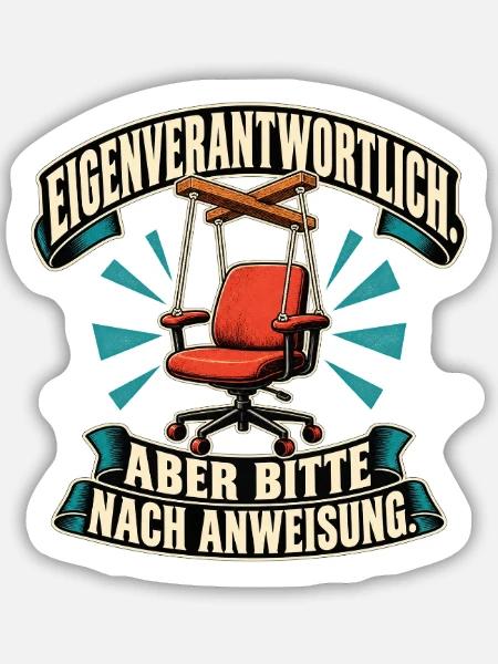 Eigenverantwortlich – aber Nachweisung - Sticker Größe M (15 x 15 cm) - Mattweiß