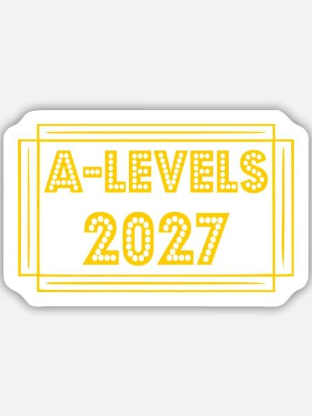 A-Levels 2027 UK - Sticker Größe M (15 x 15 cm) - Mattweiß