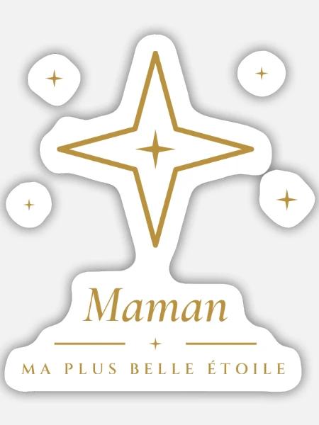 Mama, mein schönster Stern – Mama-Geschenk - Sticker Größe M (15 x 15 cm) - Mattweiß