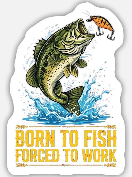Pêcheur, Pêcheur, Fisch, Angeln - Sticker Größe M (15 x 15 cm) - Mattweiß
