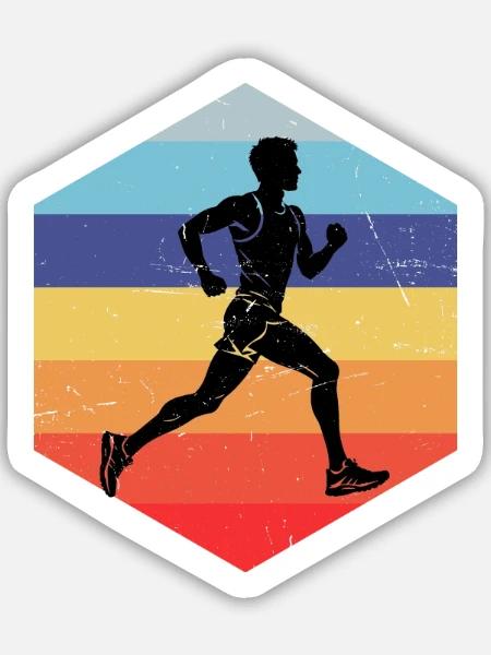 Marathonlaufen Geschenkidee für der Marathonläufer - Sticker Größe M (15 x 15 cm) - Mattweiß