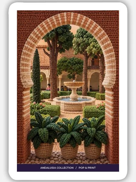 Andalusische Hofromantik - Sticker Größe M (15 x 15 cm) - Mattweiß