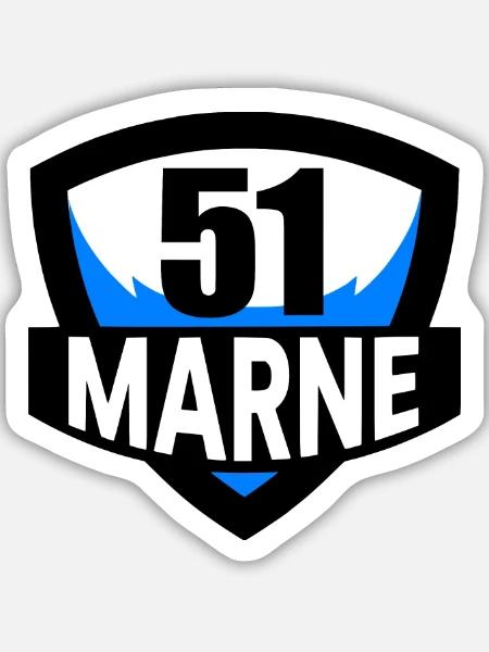 51 Marne - Sticker Größe M (15 x 15 cm) - Mattweiß