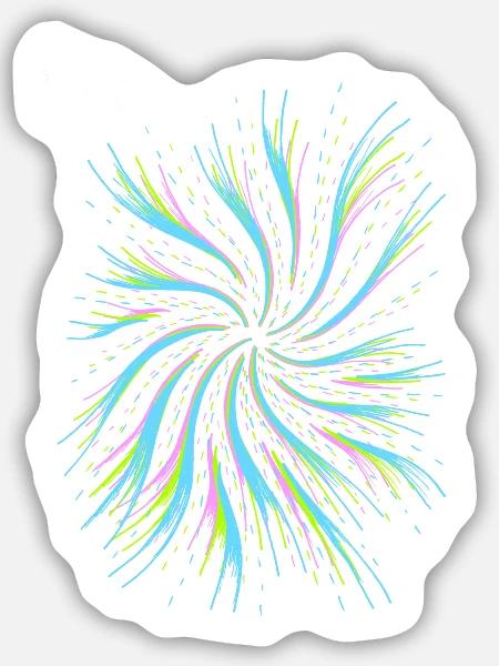 Unendlicher Fluss - Sticker Größe M (15 x 15 cm) - Mattweiß