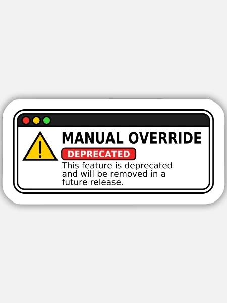 Manual Override  - Sticker Größe M (15 x 15 cm) - Mattweiß