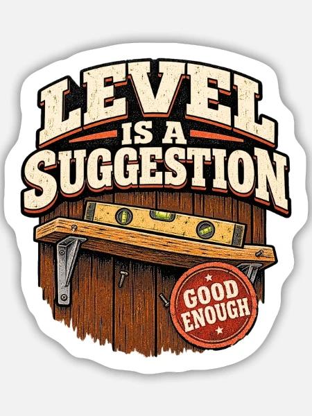Level ist ein Vorschlag - Sticker Größe M (15 x 15 cm) - Mattweiß