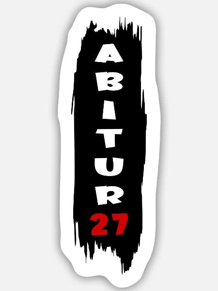 Abi 2027, Abitur - Sticker Größe M (15 x 15 cm) - Mattweiß