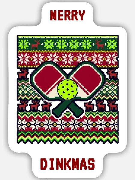 Herz Golf im Winterstrick-Muster - Sticker Größe M (15 x 15 cm) - Mattweiß
