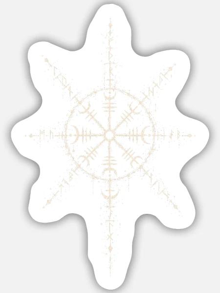 Der Runenstern in Hexentinte - Sticker Größe M (15 x 15 cm) - Mattweiß
