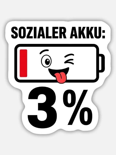 Witziger Akku Ladebalken - Sticker Größe M (15 x 15 cm) - Mattweiß
