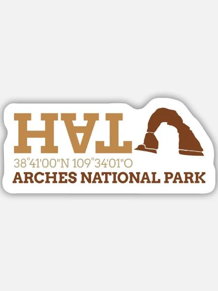 Arches Utah Geometrische Terrakotta - Sticker Größe M (15 x 15 cm) - Mattweiß