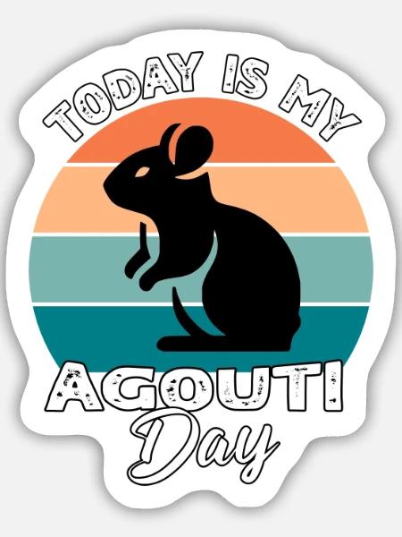 Aguti Agouti - Sticker Größe M (15 x 15 cm) - Mattweiß