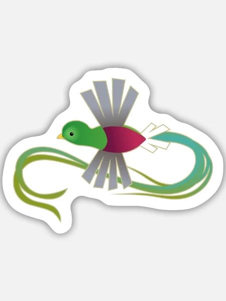 Prachtvolles Quetzal – Heil dem Schwanz - Sticker Größe M (15 x 15 cm) - Mattweiß