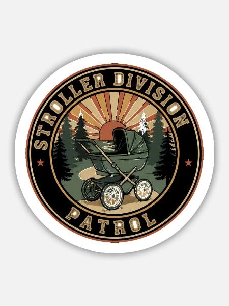 Waldkinderwagen Patrol Abzeichen - Sticker Größe M (15 x 15 cm) - Mattweiß