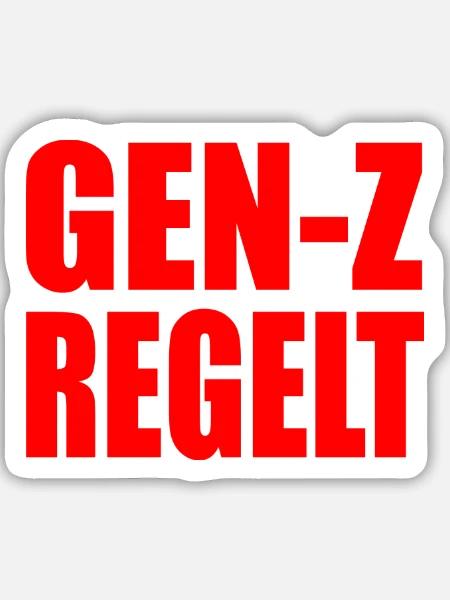 gen z regelt das - Sticker Größe M (15 x 15 cm) - Mattweiß