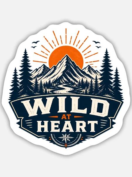 Wild at Heart Bergwelt - Sticker Größe M (15 x 15 cm) - Mattweiß