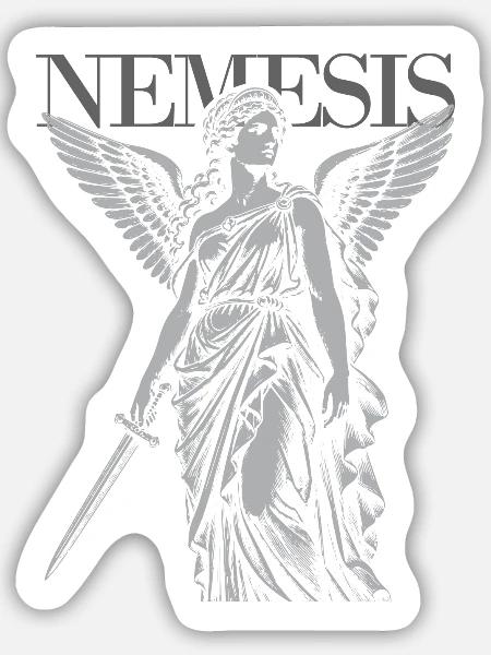 Nemesis-Göttin der Rache - Sticker Größe M (15 x 15 cm) - Mattweiß