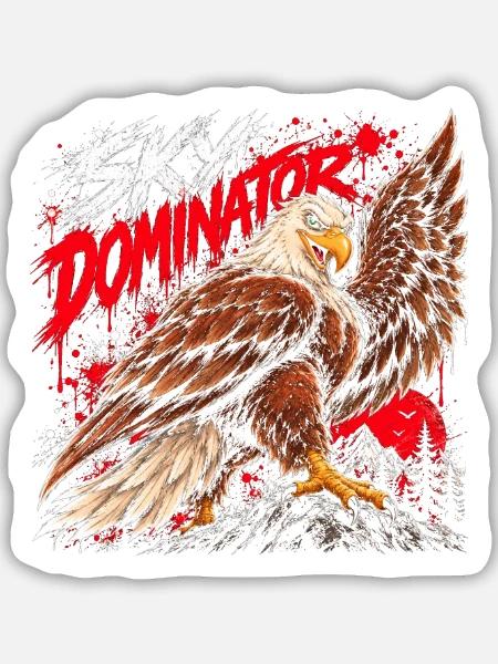Sky Dominator Adler - Sticker Größe M (15 x 15 cm) - Mattweiß
