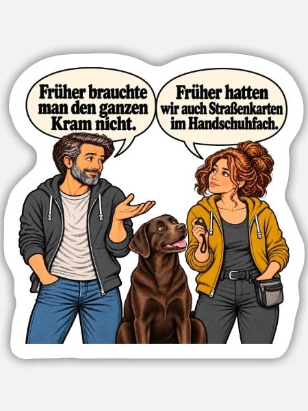 Strassenkarten-Spruch_beim_Hundetraining - Sticker Größe M (15 x 15 cm) - Mattweiß
