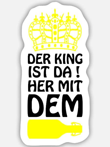 Königliche Silhouette Bier - Sticker Größe M (15 x 15 cm) - Mattweiß