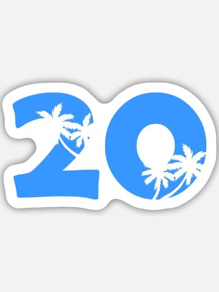 Sommer 20 Palmen Silhouette - Sticker Größe M (15 x 15 cm) - Mattweiß
