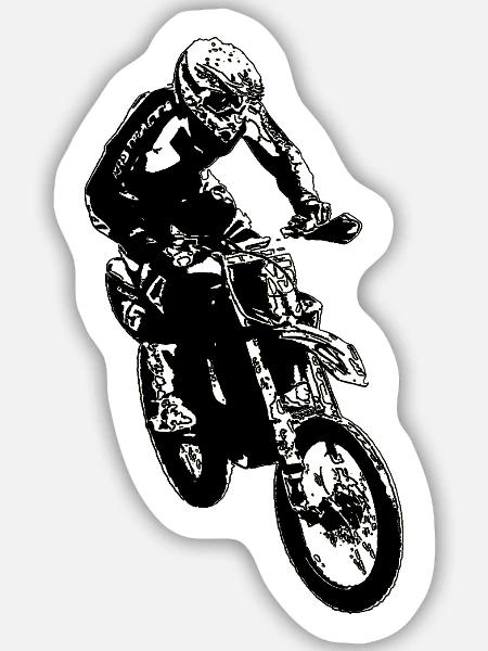 enduro sprung - Sticker Größe M (15 x 15 cm) - Mattweiß