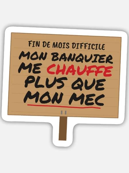 Monatsende mein Banker-Humor - Sticker Größe M (15 x 15 cm) - Mattweiß