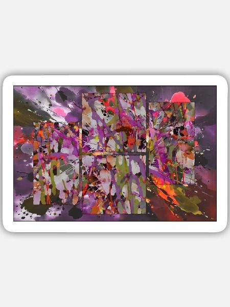 schichtigkeiten - Sticker Größe M (15 x 15 cm) - Mattweiß
