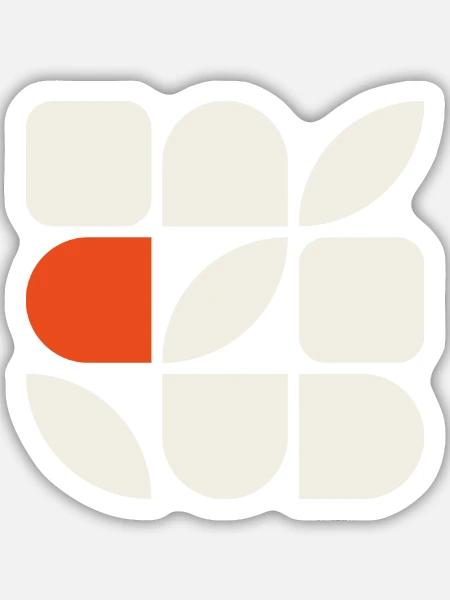 GEFÜGE 01 – Geometrische Formen - Sticker Größe M (15 x 15 cm) - Mattweiß