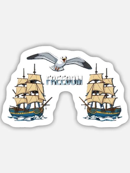 Freiheit - Sticker Größe M (15 x 15 cm) - Mattweiß