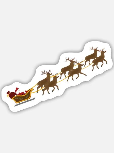 Weihnachtsschlitten - Sticker Größe M (15 x 15 cm) - Mattweiß
