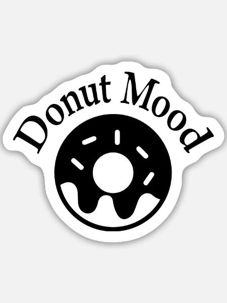 Funny donut - Sticker Größe M (15 x 15 cm) - Mattweiß