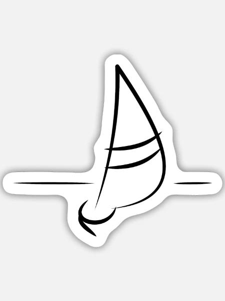 Boot Segler Segelboot - Sticker Größe M (15 x 15 cm) - Mattweiß