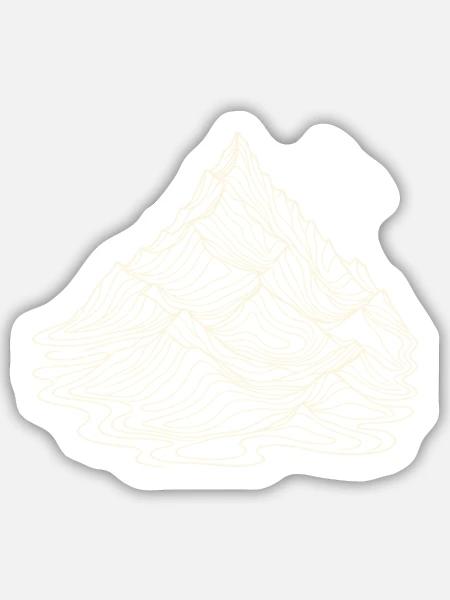 Alpengipfel – Topografische Linienkunst - Sticker Größe M (15 x 15 cm) - Mattweiß