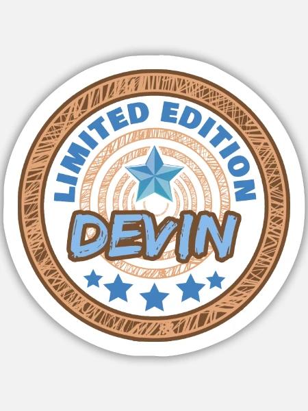 Geschenk für Devin - Sticker Größe M (15 x 15 cm) - Mattweiß