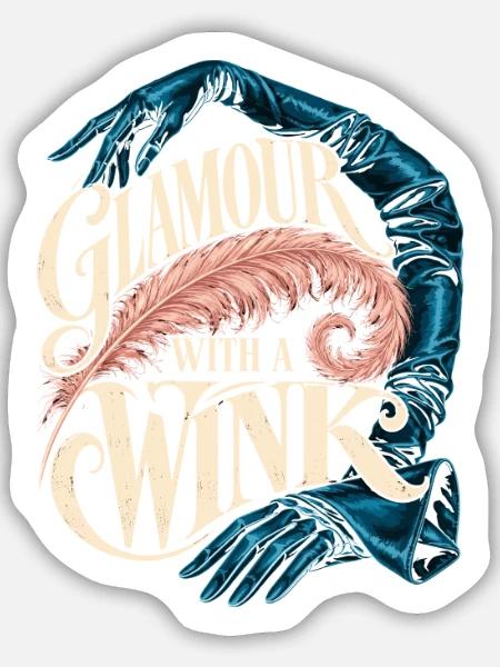 Burlesque Glamour With A Wink - Sticker Größe M (15 x 15 cm) - Mattweiß