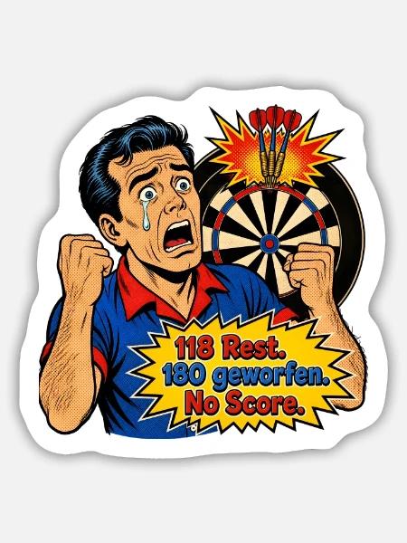 PopArt Dartboard Drama - Sticker Größe M (15 x 15 cm) - Mattweiß
