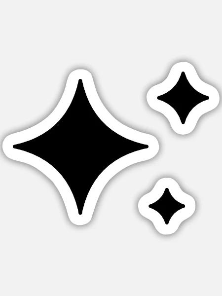 Funkelnde Sterne - Glitzer - Sticker Größe M (15 x 15 cm) - Mattweiß