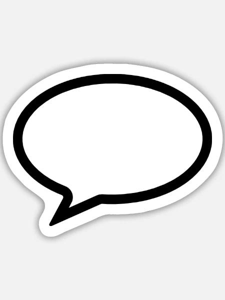 Sprechblase - leer - Sticker Größe M (15 x 15 cm) - Mattweiß